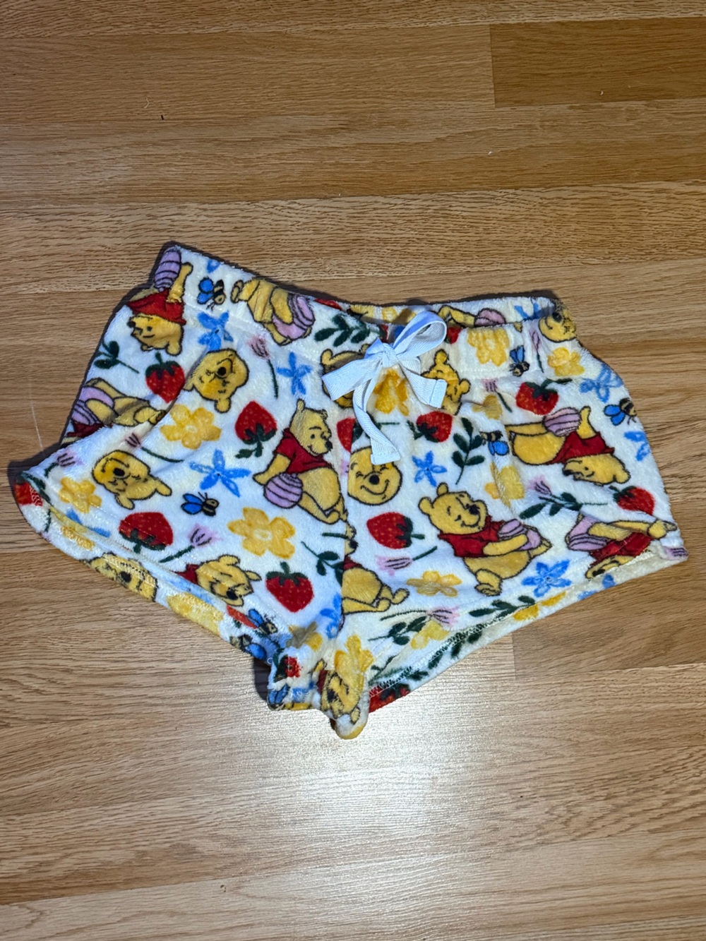 Disney Winnie the Pooh Fleece Shorts - Yellow, Red, Blue, White